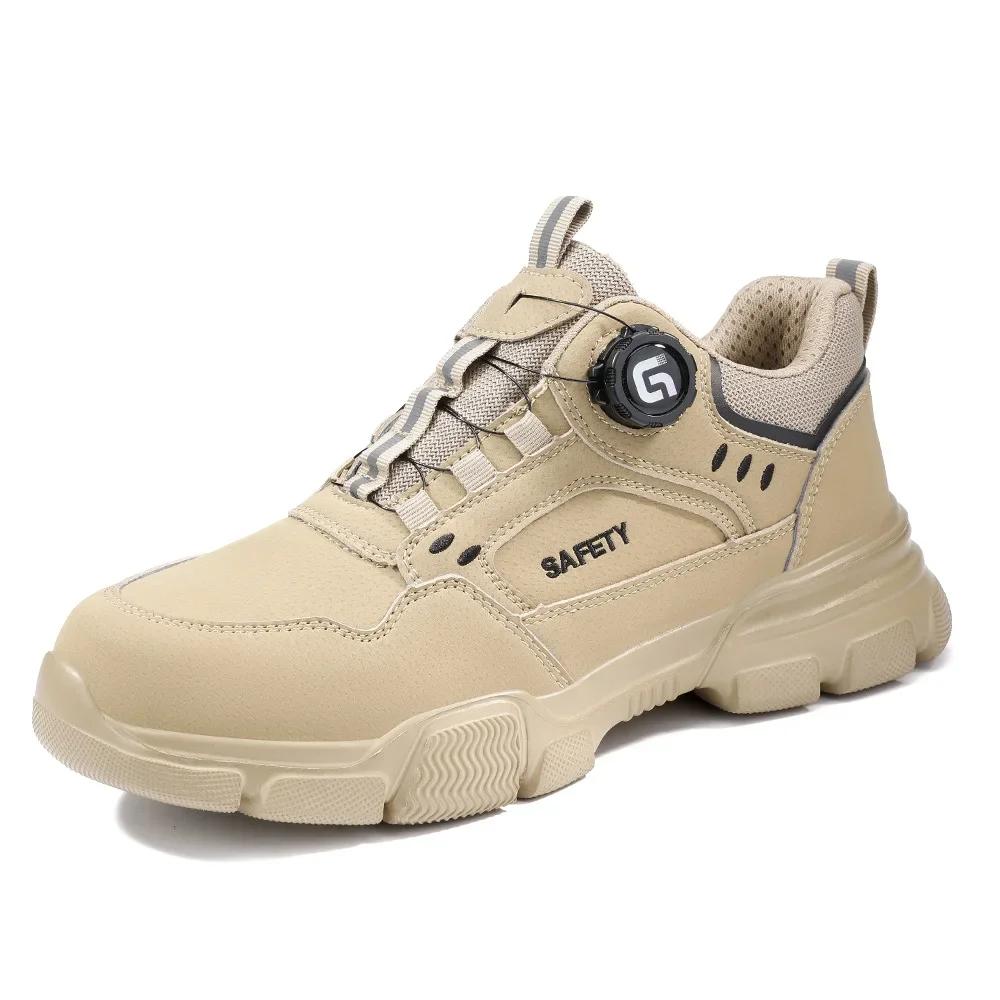 Men Shoes Safety Work Shoes Anti-smash Anti-puncture Safety Steel Toe Shoes High-cut Waterproof Anti-slip Light Soft Ankle Boots