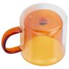 250ml DoubleLayer Mug HeatResistant Cylindrical Transparent Cup for Milk Coffee Home(Yellow )