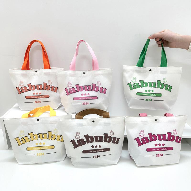 תיק קנבס לאבובו כותנה חמוד מצויר מצחיק תיק טוטה קניות פאוץ' סטודנט נוסע רב-תכליתי פשוט תיקי נשים מתנה