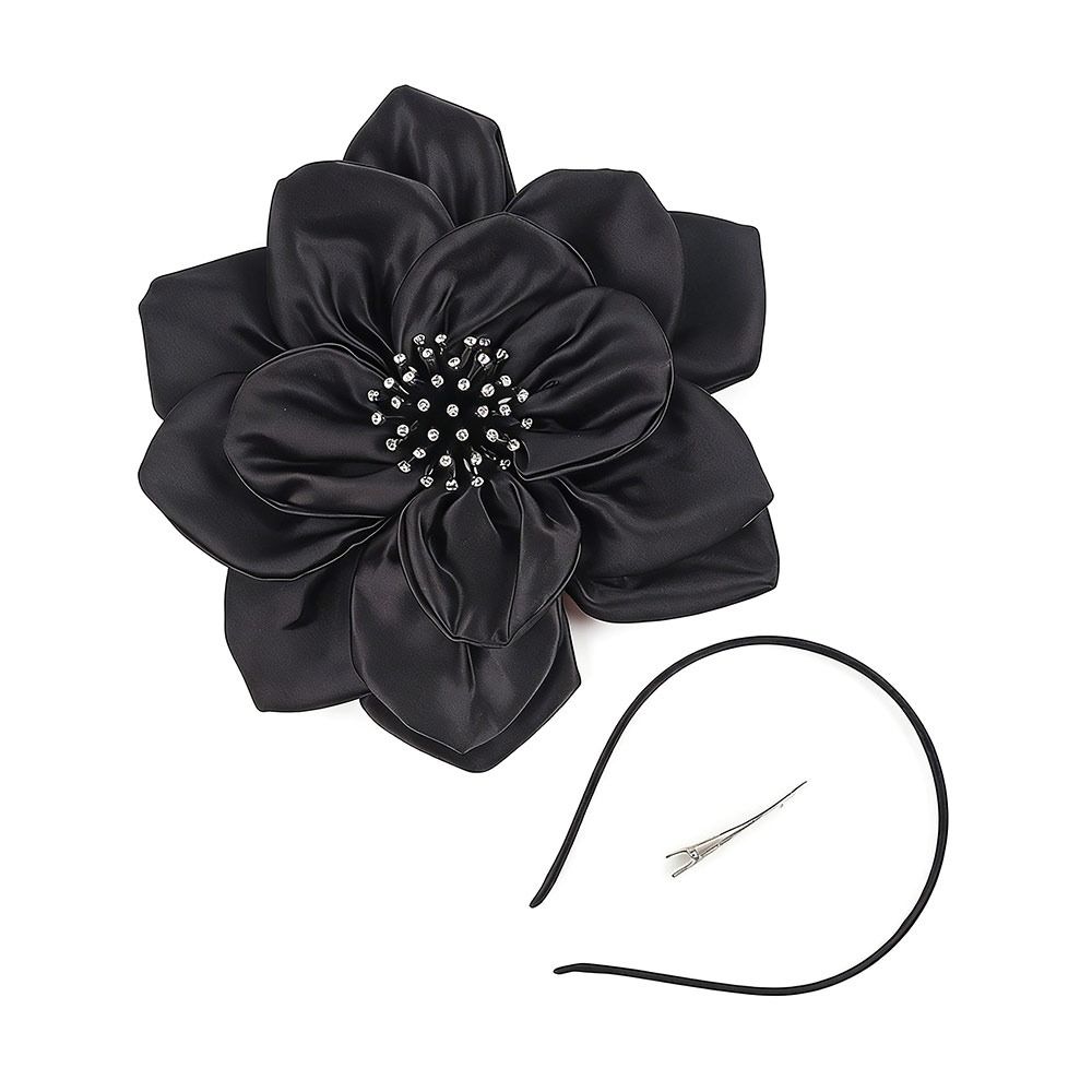 Fashion Exaggerated Flowers Fascinator Rose Flowers Bridal Makeup Prom Headwear Hair Band