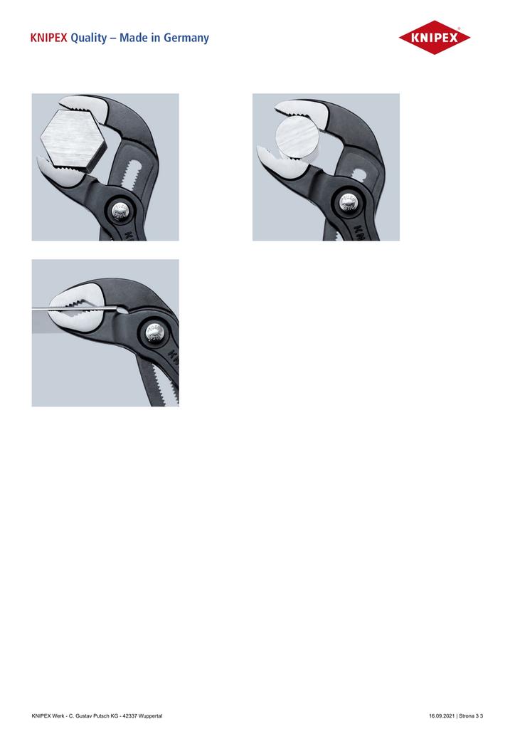 COBRA PIPE PLIERS 250MM - KN 87 01 250