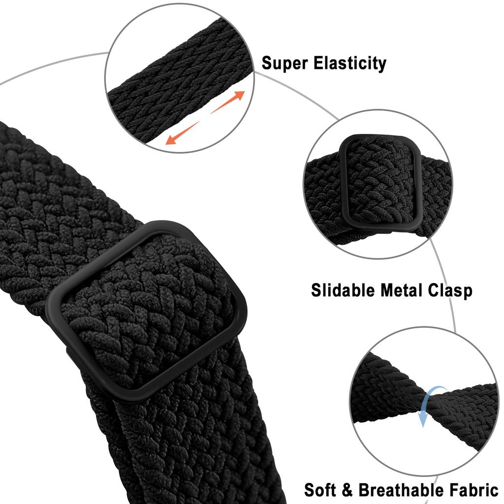 For Samsung Galaxy Watch 7 Ultra Band 47mm Accessories Adjustable Braided Solo Loop Nylon Bracelet Galaxy Watch Ultra Strap 47mm