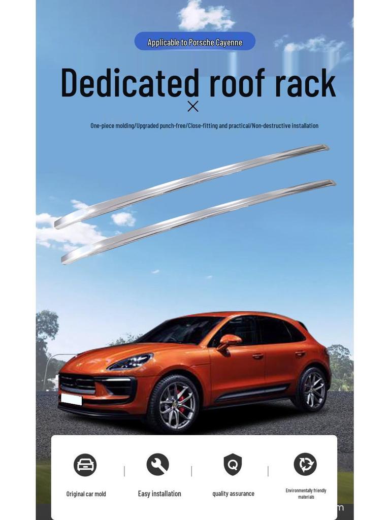 Cayenne Macan Aluminum Roof Rack - Adhesive, Black & Silver