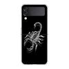 Phone Cover For Samsung Galaxy Z Flip 6 5 4 Case Transparent For Samsung Z Flip 3 Hard PC Foldable Shell Cartoon Scorpion Capas