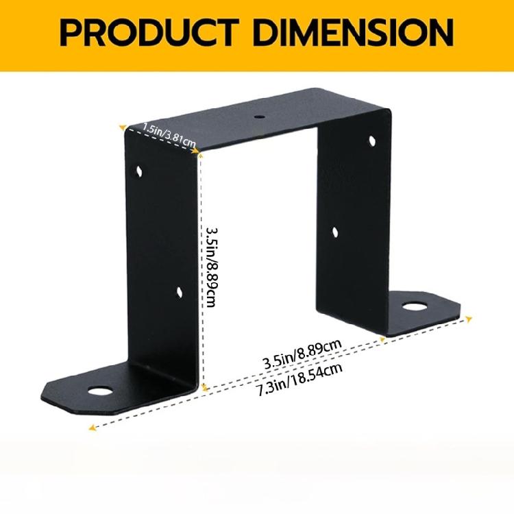 4Pcs 4x4inch Wood Post Beam Brackets Post Support Ties For Deck And Fence Construction With Durability and Secure Fixed