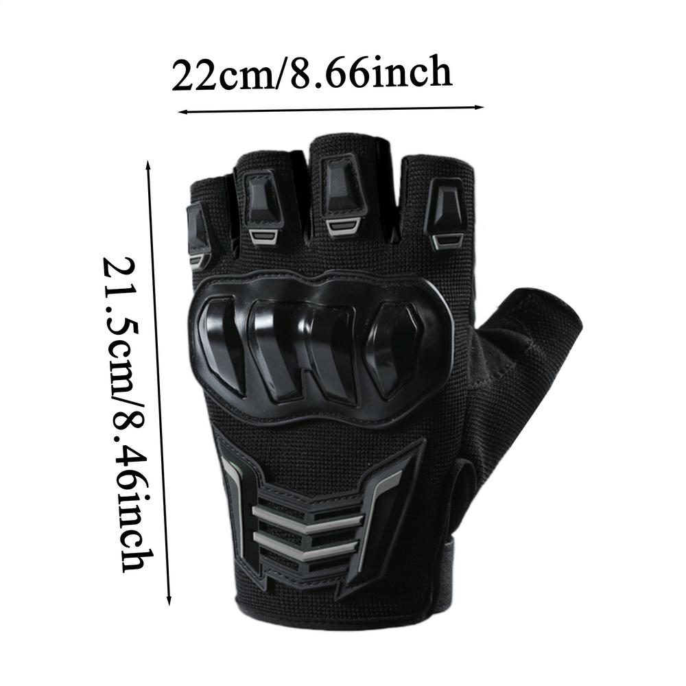 Outdoor Motorcycle Biker Anti-fall Half Finger Gloves Breathable Padded Motorcycle Mitten Anti-Slip Grip For Biking Hiking
