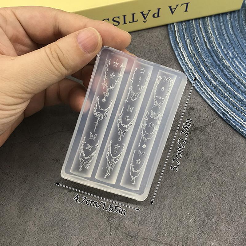 Bowknot Bead Chain Ribbon 3D Silicone Mold Nail Art Decorations Diy Design Silicone Nail Art Mold Template For Nail Charms