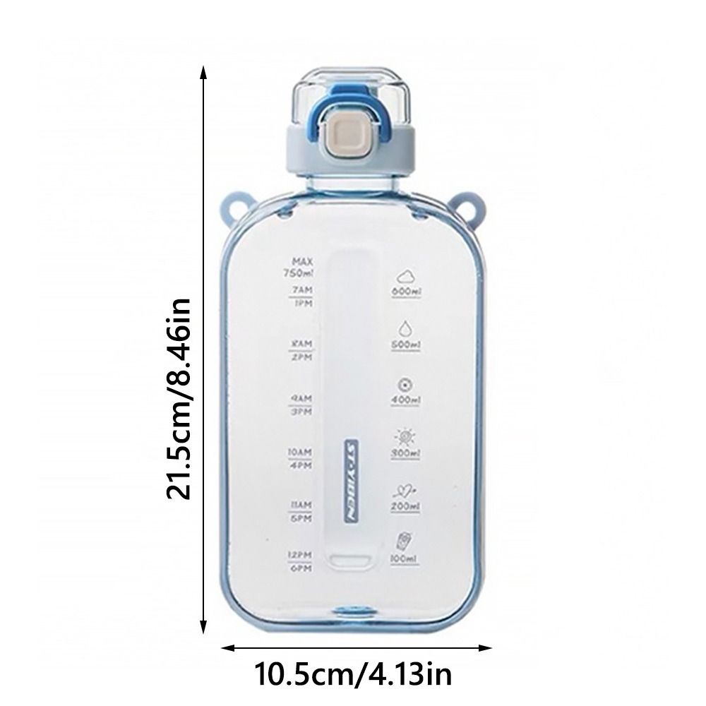 Transparent Sport Drinking Bottle with Adjustable Strap Drinking Cup Plastic Water Bottle  Outdoor