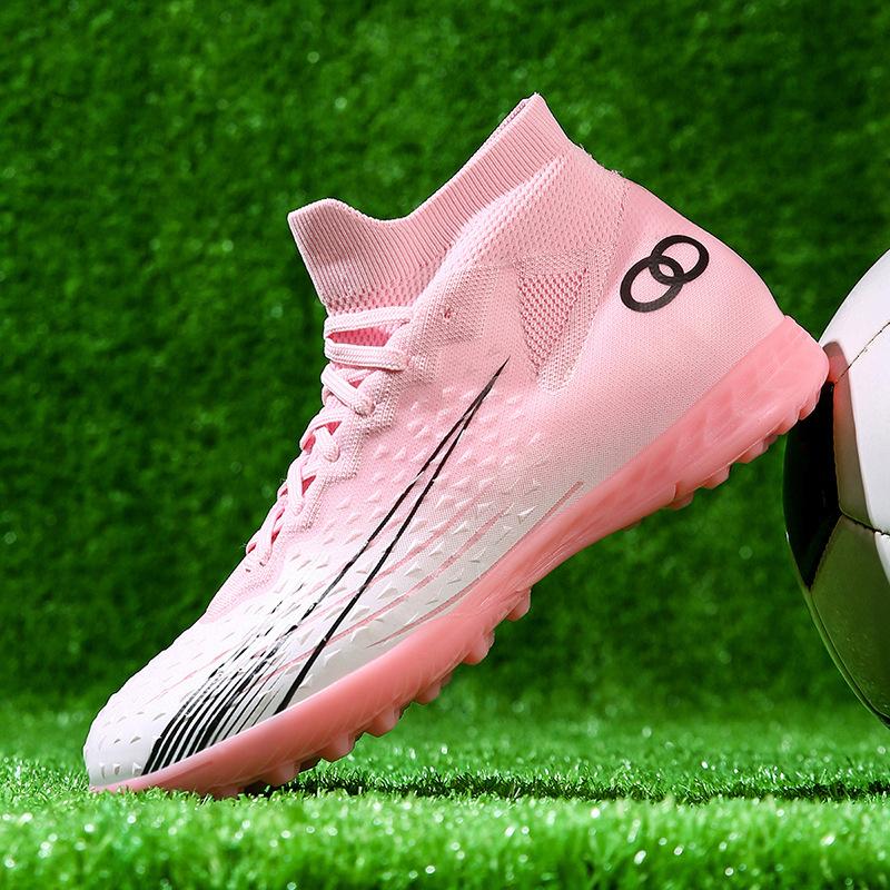 2025 Breathable AG Spike Football Shoes Boys Adult Students TF Shattered Spike King High Top Training Shoes Women 2025