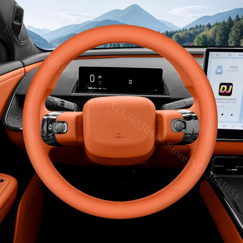 For Toyota bZ3X 2026 2026 Ultrathin Leather Steering Wheel Cover Breathable Car Interior Handle Covers Auto Accessories