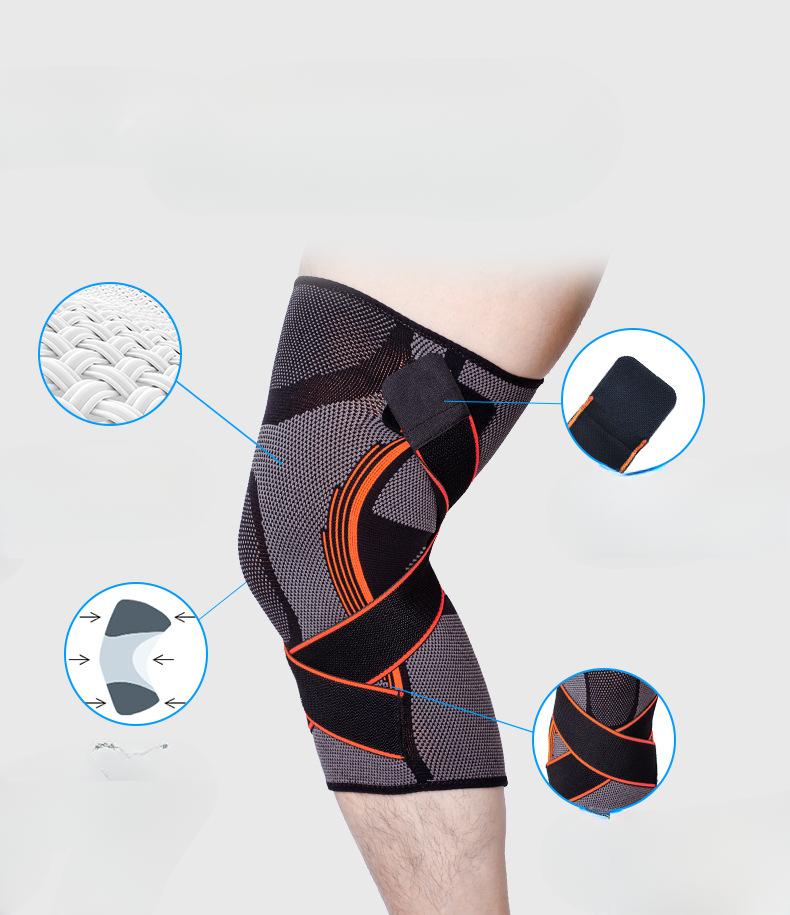 Curea cu o singură presiune pentru alergare Genunchiere din nailon Călărie Fitness Jambiere tricotate din nailon.