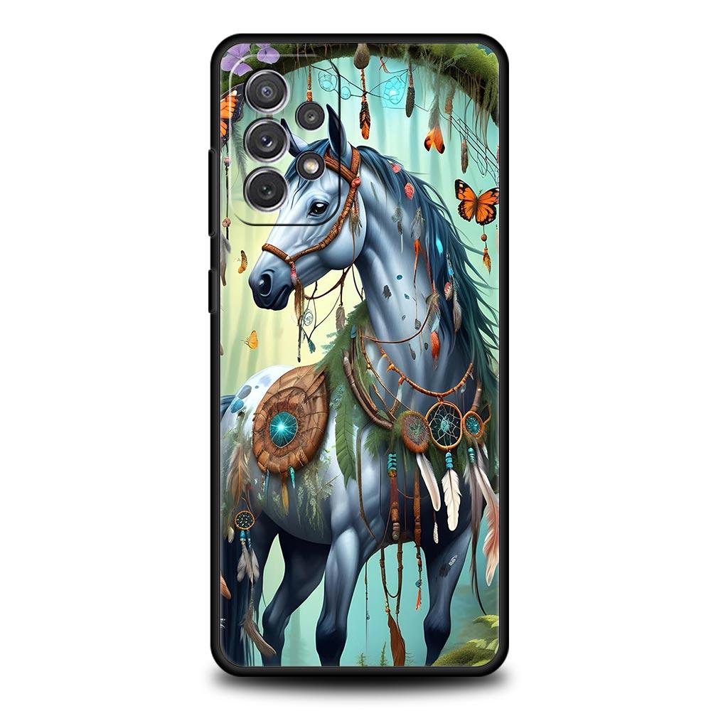 

Phone Case for Samsung Galaxy A13 A15 A17 A07 A21S A22 A23 A25 A31 A73 A32 A52 A52S A41 5G Soft TPU Shell Horse Animal Funda Bag Samsung A71