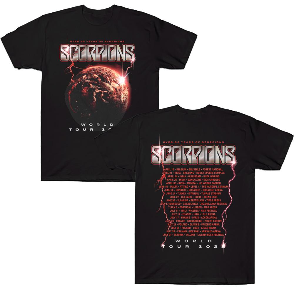 

Scorpions Coming Home Tour 2026 T Shirts Metal Scorpions Cotton Tees Short Sleeve Hard Rock Band T-shirts Round Collar Clothes Anime T-shirt L чорний