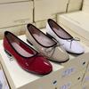 Fashion Bow Flat Women's Square Toe Shallow Single Shoes 2025 Spring Soft Sole Shoes