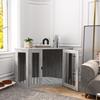 Dog Crate Furniture Side Table, with Cushion, 122 x 61 x 71cm - Grey