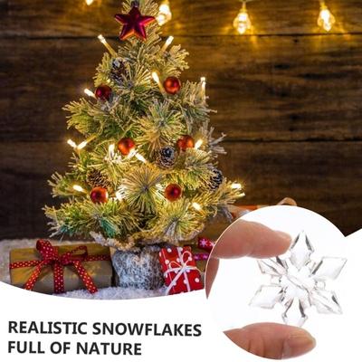 Elegant Christmas Ornament Supplies Holiday Party Supplies Acrylic Crystal Snowflake and Icicle Tree Decorations
