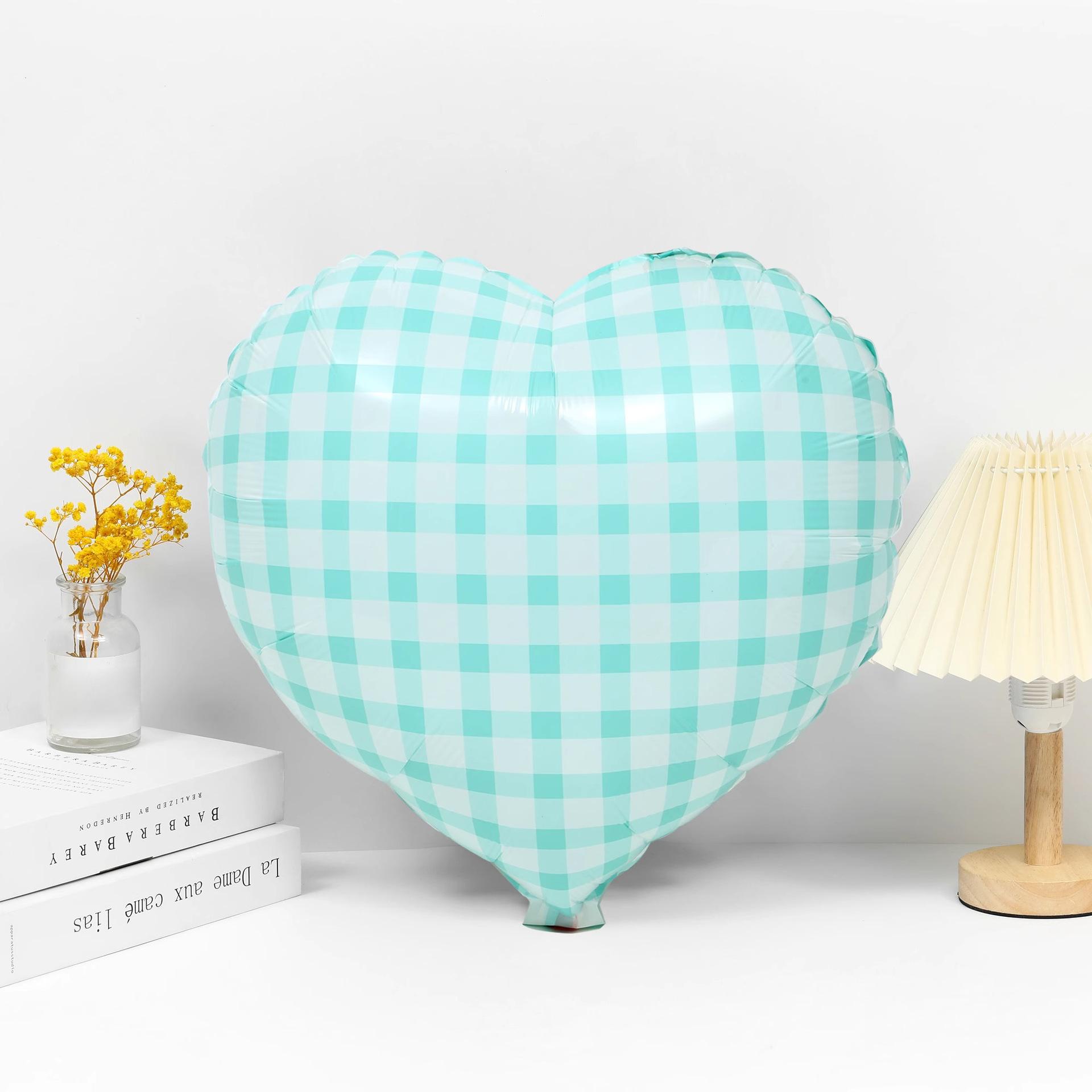 

18-дюймовый шар из алюминиевой пленки с надписью Love в клетку, фото-часы для оформления вечеринки, украшение в форме сердца 18 inch green grid love