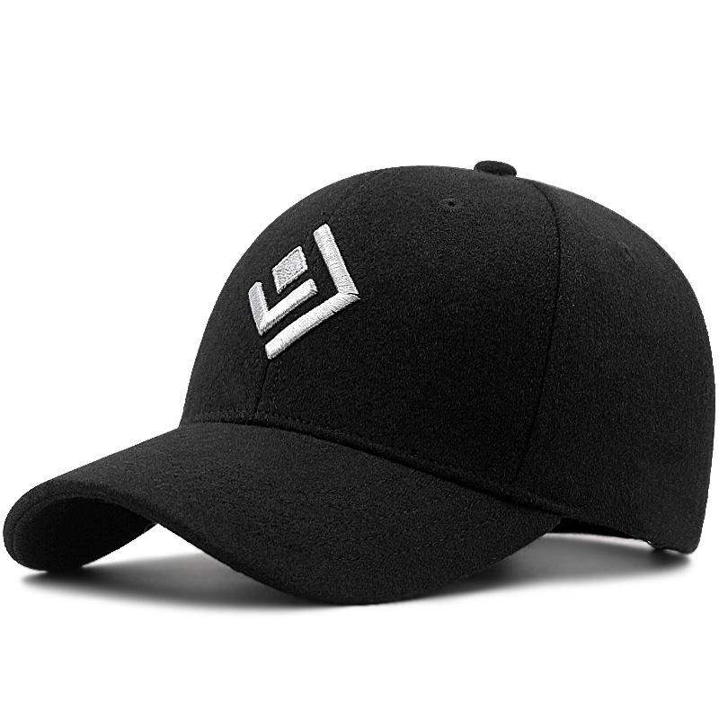 

Big head circumference baseball cap Winter woolen warm hat Men s new large size cap L（58-60cm）