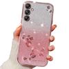 Samsung Galaxy A35 5G Case, Glitter Flower, Rose Gold