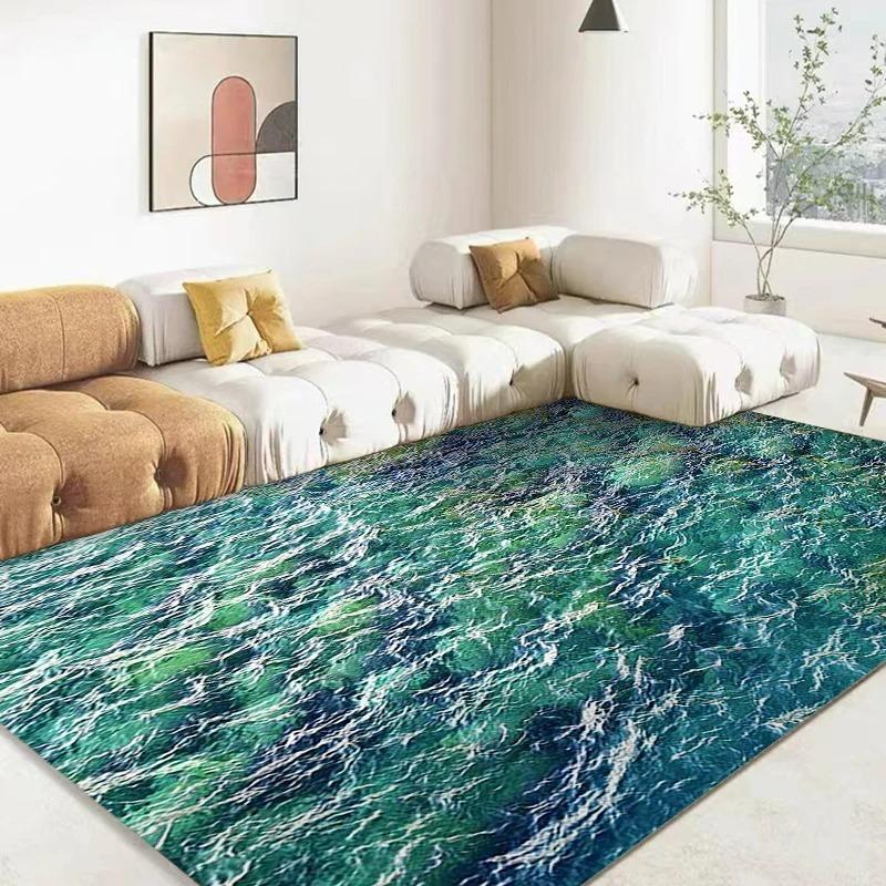 3D Ocean Sea Water Large Carpet Rug for Home Living Room Bedroom Sofa Doormat Decor Kids Play Area Rug Carpet Non-slip Floor Mat