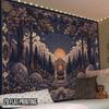 2D Flat, 2D Flat Print 1pc Tapestry Forest Archway Tapestry, Moonlit Fantasy Scene Wall Hanging Tapestry for Bedroom Living Room Decor, Elegant Artist