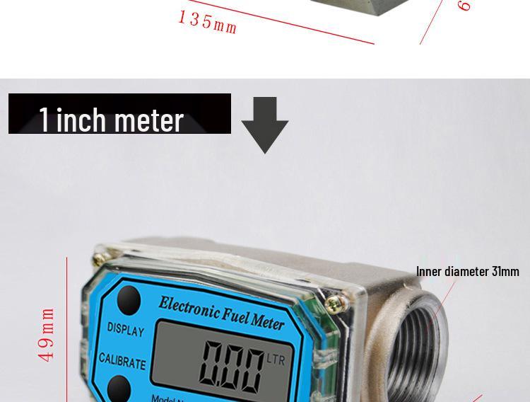 Aluminum Alloy Digital Flow Meter for Methanol, Diesel, Gasoline, Kerosene, Chemical Water – K24 Electronic Liquid Turbine Meter