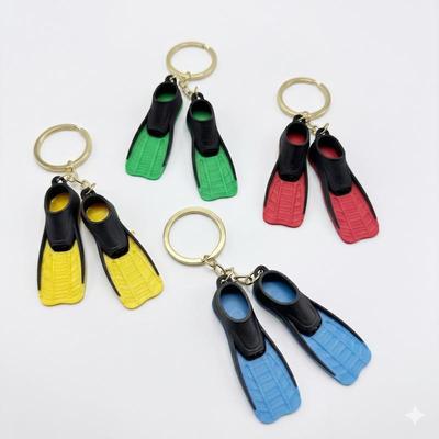 Diving Fin Key Chain Flipper Keyring Diver Diving Gift Novelty Id For Bags