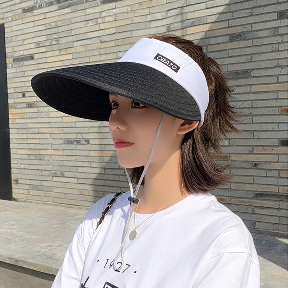 Outdoor Breathable Wide Brim Ladies Sports Hat Empty Top Suncap Summer Sun Cap Beach Cap Visor