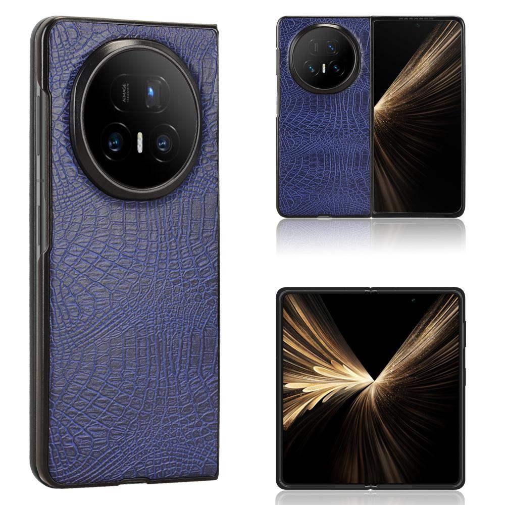 For Honor Magic V5 5G Case Crocodile Texture Leather Coated Hard PC Phone Cover
