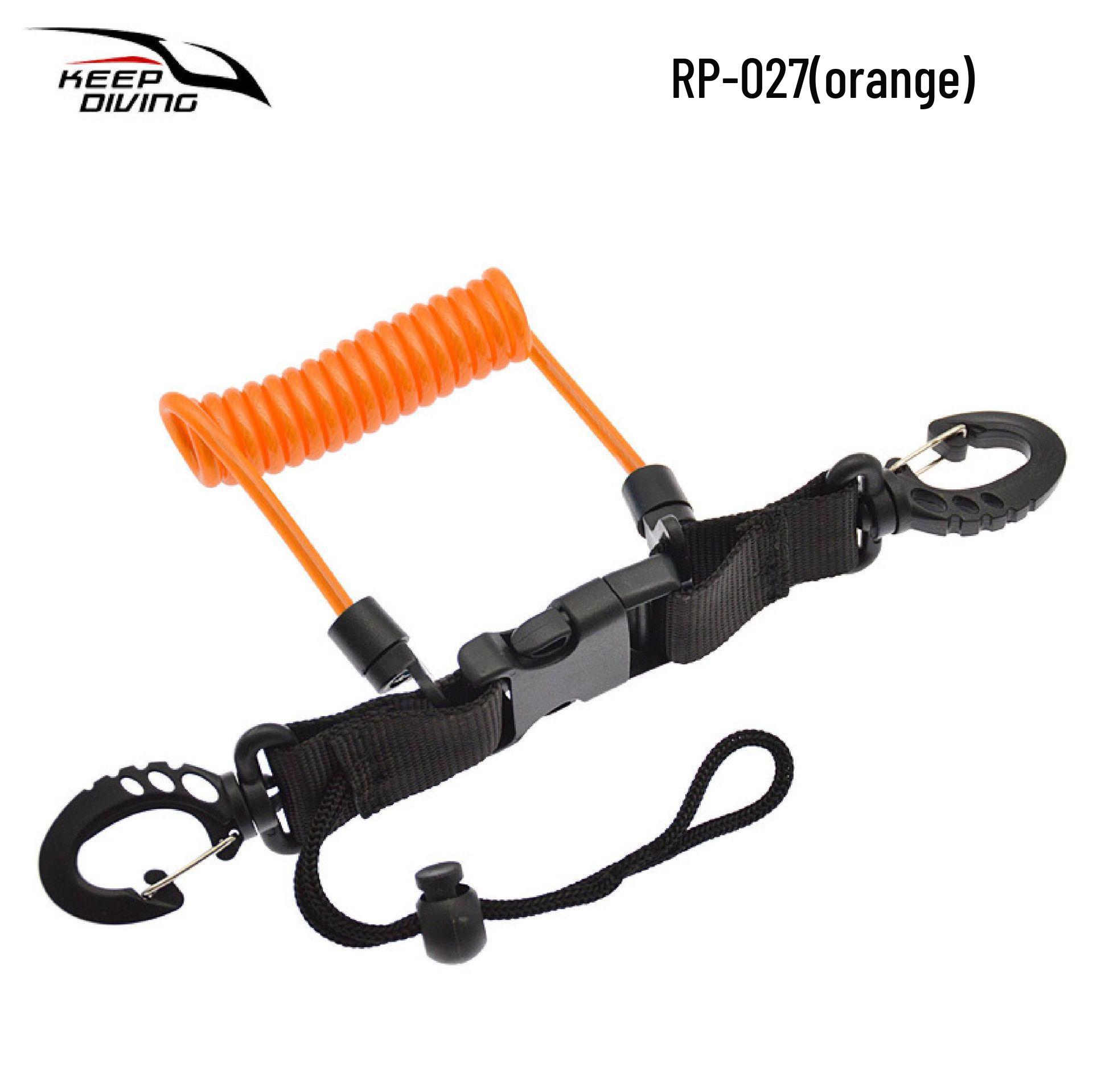 

Страховочный шнур для дайвинг-камеры с втягивающимся механизмом, стальным тросом в оплетке из ТПУ и быстросъемными пряжками One Size