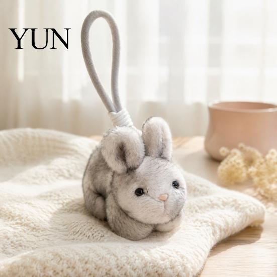 Cute Bunny Plush Keychain Scented Keychain, Mini Rabbit Stuffed Animal with Fragrance Adorable Gift for Kids Beads, Hanging Pendant Bag Backpack, Soft
