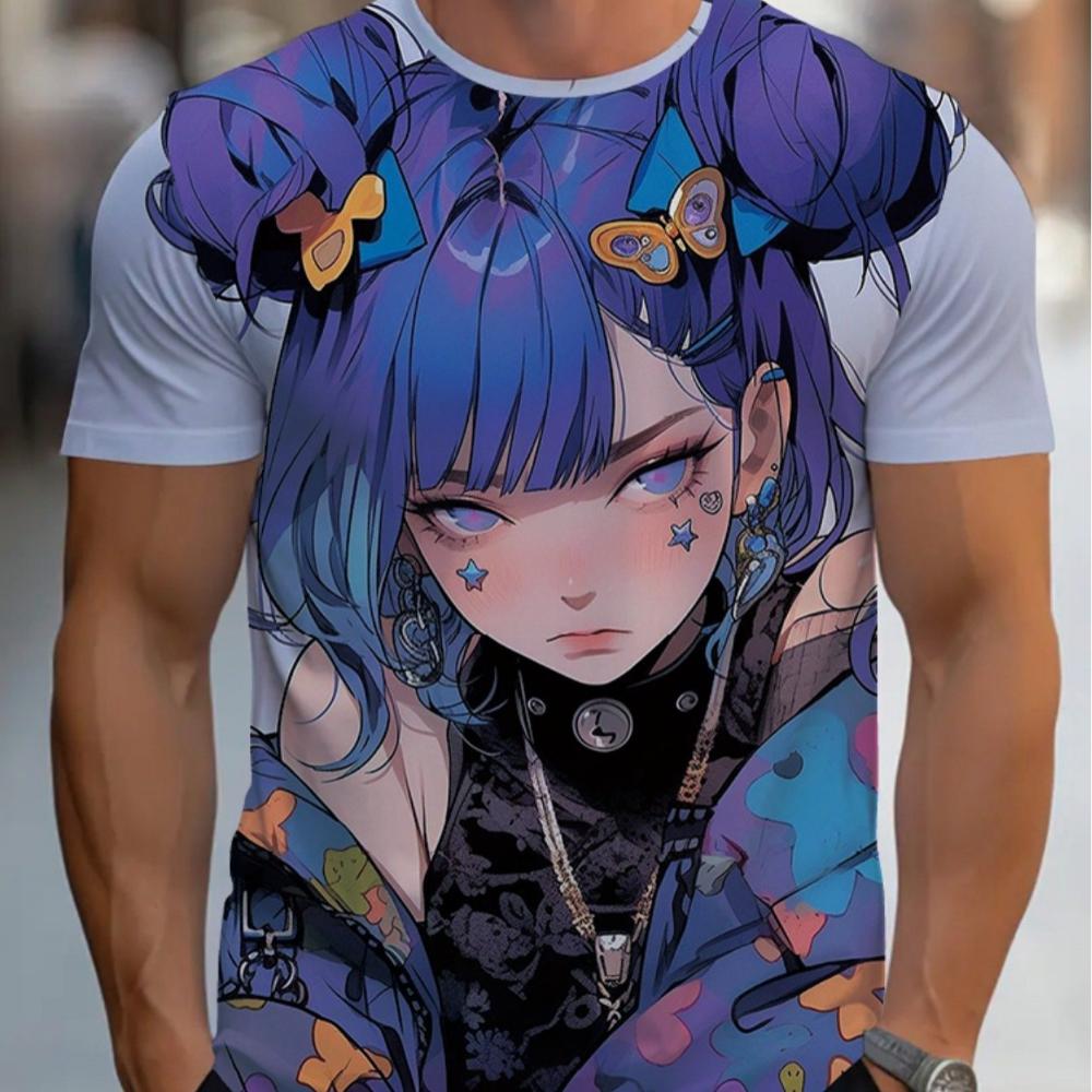 Men's anime-print T-shirts are perfect for casual walks at home or after dinner.