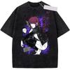 2026 Supermarkt Zurück Rauchen Anime Yano Yami Druck T-Shirt, Vintage Gewaschene Baumwolle Locker Lässig Übergröße Tee für Erwachsene Y2K