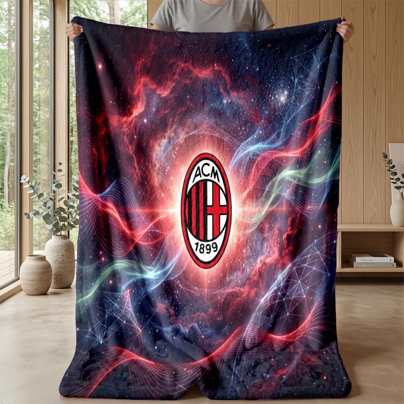Couverture sur le thème de l'AC Milan Couverture douce en flanelle Couverture jetée en peluche Couverture douillette pour canapé et lit pour la décoration de la maison