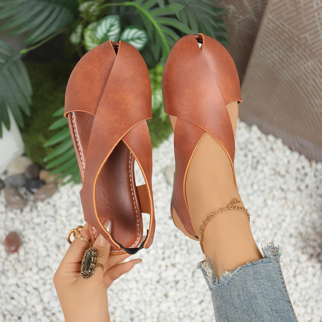 Fashion Retro Women Sandals Soft Sole Casual Girl Ugly Cute Shoes Summer New Flat Heel Peep Toe Sandals Minimalist Rome Shoes for Women