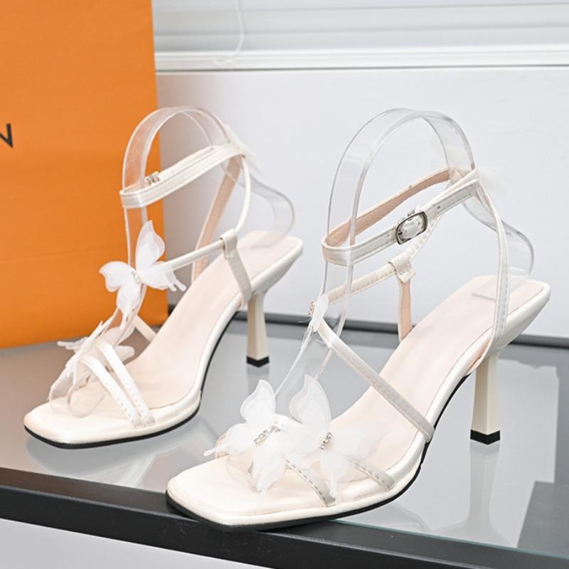 Fashion Fashion Butterfly-knot Dress Sandals 2025 Hot Sale Women's Shoes Buckle Strap Women's SandalsWomen New Peep Toe Heeled Sandals