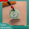 Natural A-Grade Jade Ice Blue Deer Pendant Phone Charm