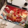 Blessing Words Zodiac Goat Floor Mat Cartoon 2027 Lamb Door Mat Sheep Foot Padc  Door Entrance