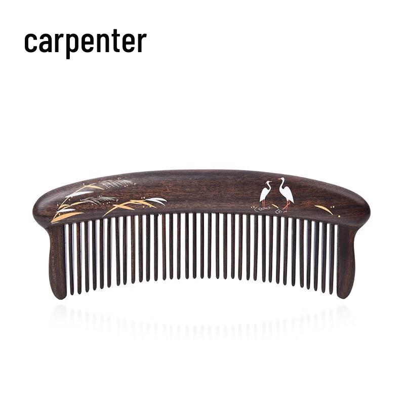 Коричневый Набор гребней из красного сандала Mujiang с инкрустацией