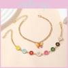 Modern Ladies Fashion Anklet Set With Colorful Daisy Motif For Casual Wear