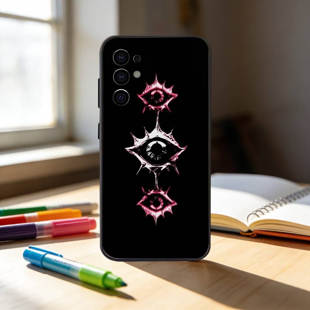 Terror Red Evil Eye Phone Case For Samsung S25,S24,S21,S22,S23,S30,Ultra,S20,Plus,Fe,Note,10,9,5G Black Cover