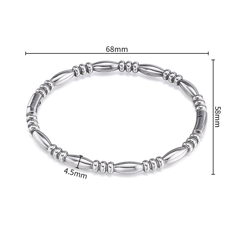 Stainless Steel Bamboo Joint Bangle: European & American Retro Titanium Bracelet