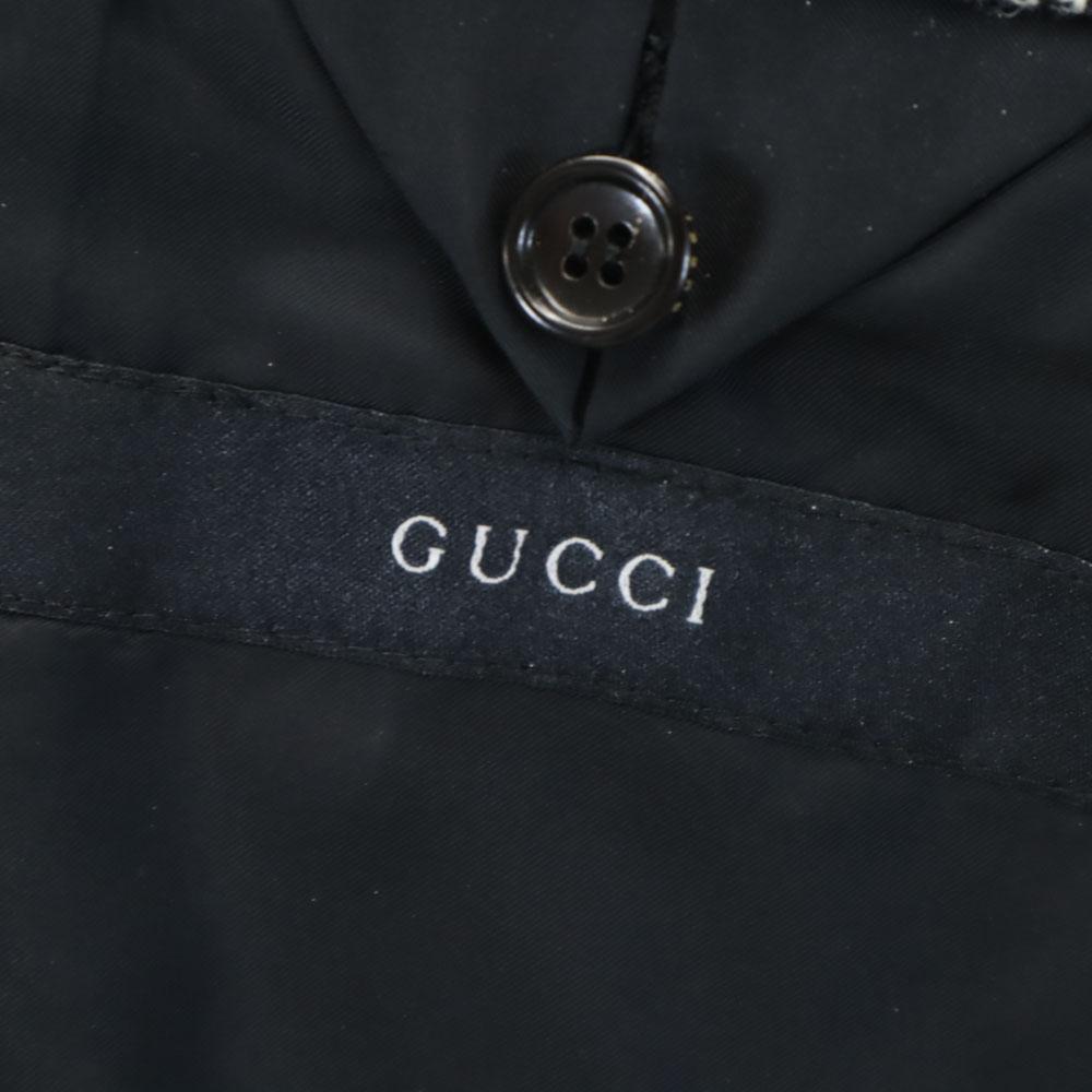 GUCCI Made in Italy Wool Blend Herringbone tailored jacket 44R gray Men's Used