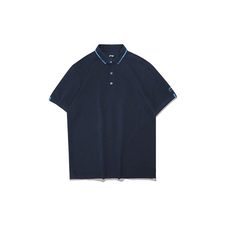 

Вышитое лого Li Ning, мужская рубашка поло с цветными блоками, темно-ирисово-синяя APLR071-3 L