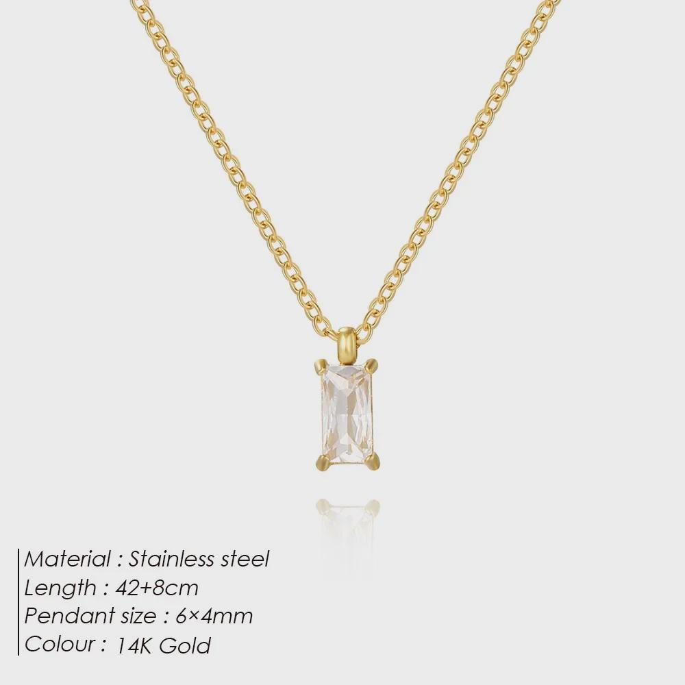 St.delan Mode Européenne et Américaine Tendance Mini Pendentif Cube Zircon Acier Inoxydable