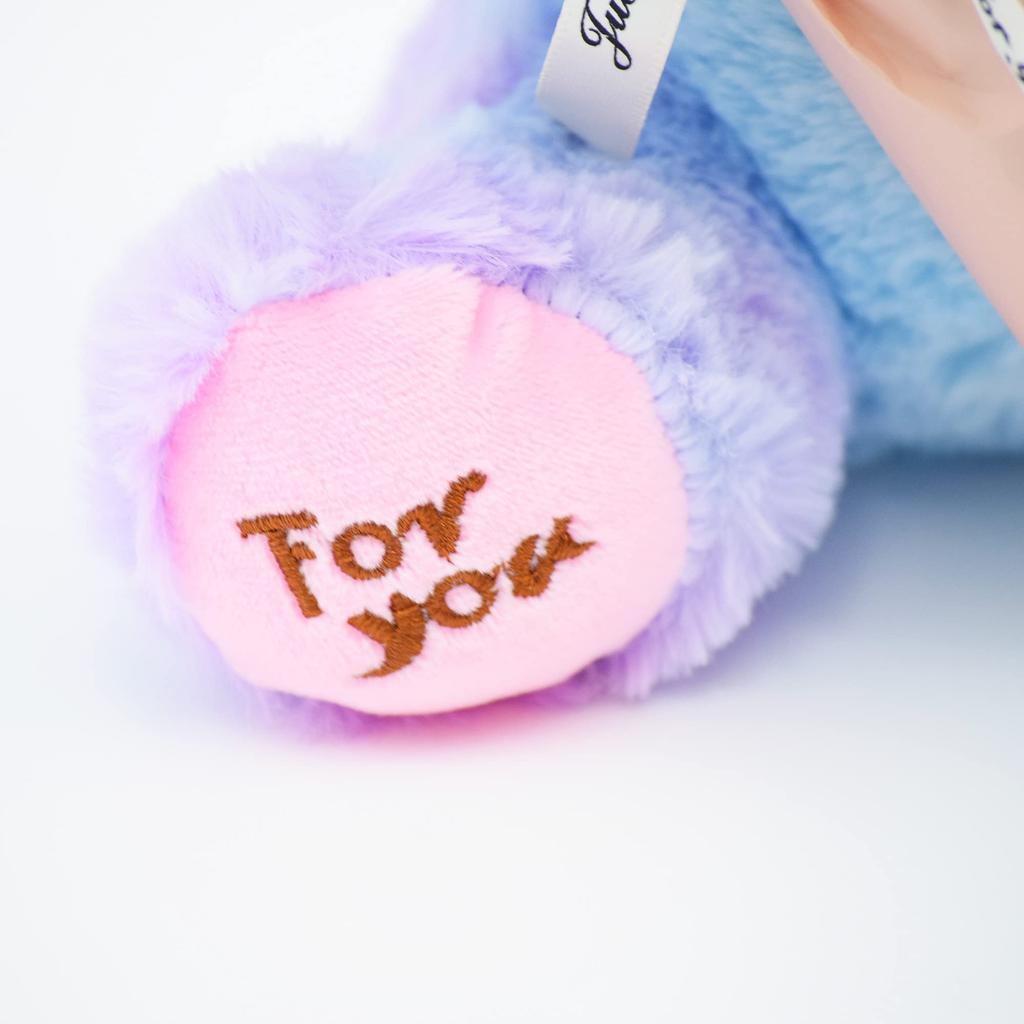 [Matsuno Kogyo] Seifen-Umarmungsbär Seifenblumenstrauß Stofftier Seifenblumen-Innenausstattung Geschenk (3 Räder, Regenbogen-Lila)