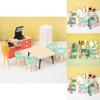 Conjunto de Mobiliário para Casa de Brinquedo Infantil com Miniaturas de Madeira para Brincadeira de Role Imaginativa