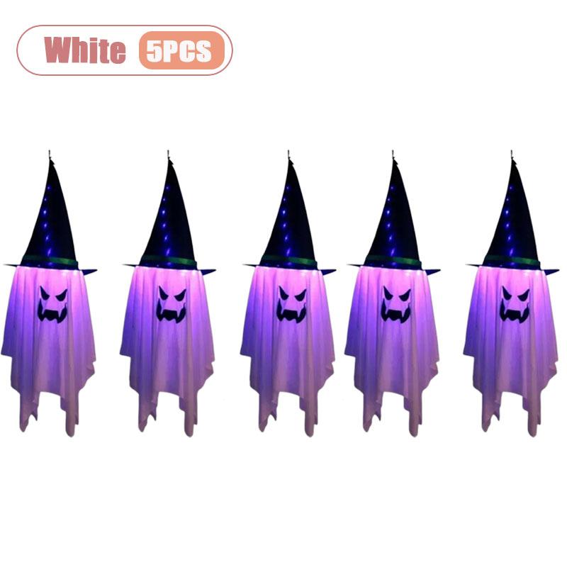 1-5PCS Glowing Pumpkin Wizard Hanging Decoration for Kids Halloween Costume Prop European Window Display Ghost Festival Light