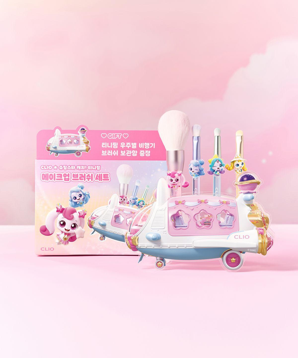 

[Співпраця TinyPing] Набір пензлів для макіяжу CLIO (4 Пензлі + Підставка для пензлів) 4 Brushes + Brush Holder