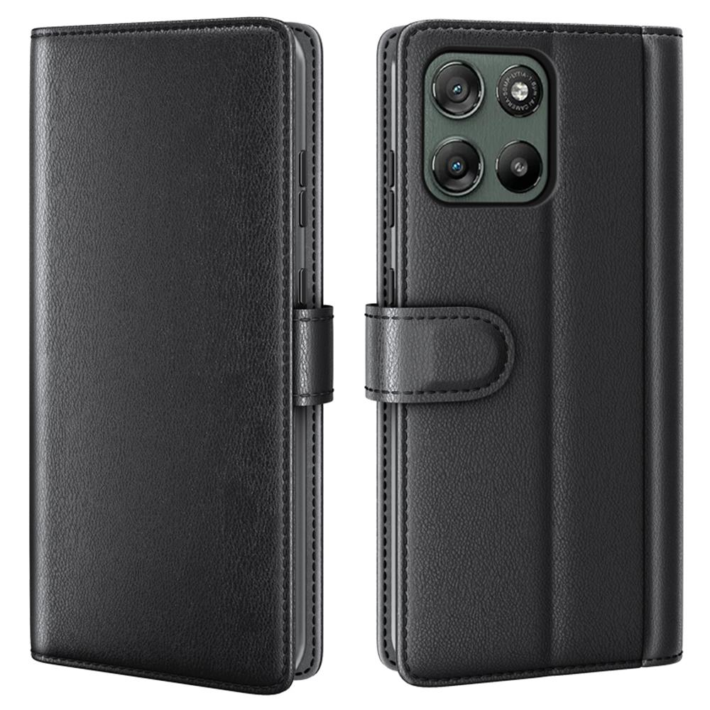 For Motorola Moto G67 Power 5G Case Genuine Split Leather Phone Cover with Wallet Stand